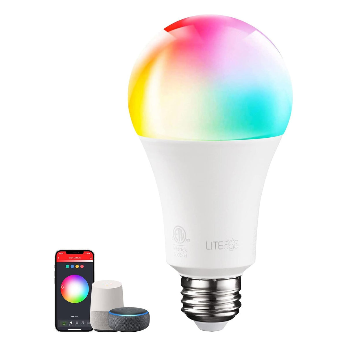 A21 Smart Light Bulbs, WiFi & Bluetooth, Work with Alexa Echo Google Home Assistant Siri