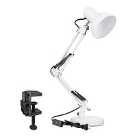 Metal Swing Arm Architect Desk Lamp with Clamp - White