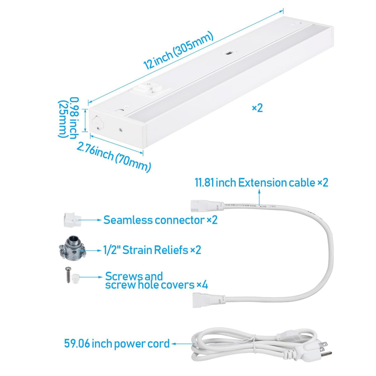 TORCHSTAR LED Under Cabinet Lighting 3CCT