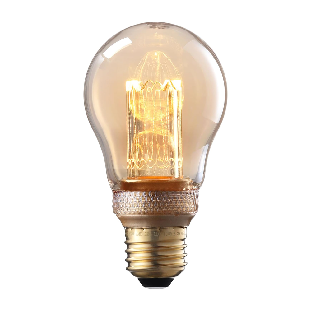 A19 Decorative Light Bulb, Amber Glass A19 E26 Base LED Bulb