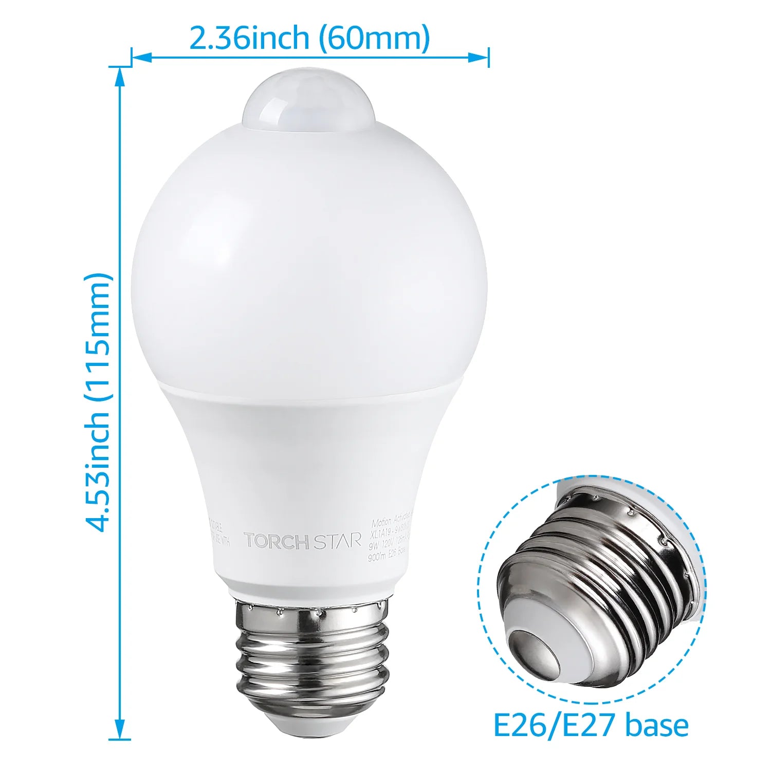 TORCHSTAR P-Series Motion Activated 9W A19 LED Bulb - 6000K