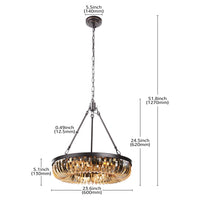 OShimmer Geometric 6-Lights Cystal Pendant Chandelier