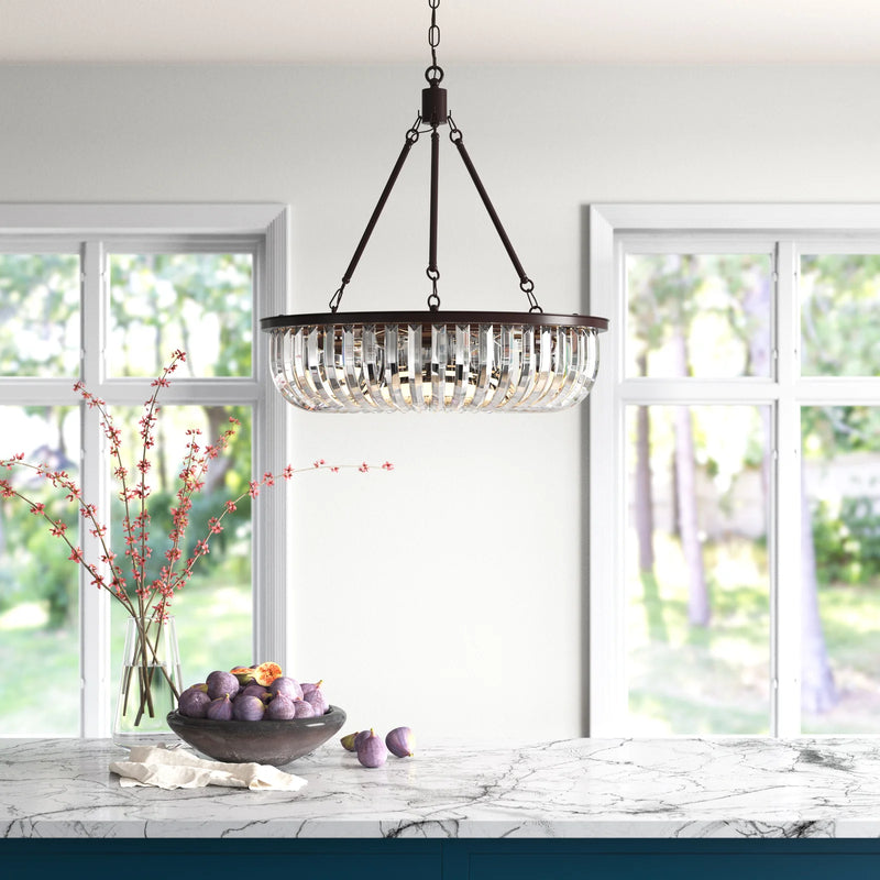 OShimmer Geometric 6-Lights Cystal Pendant Chandelier