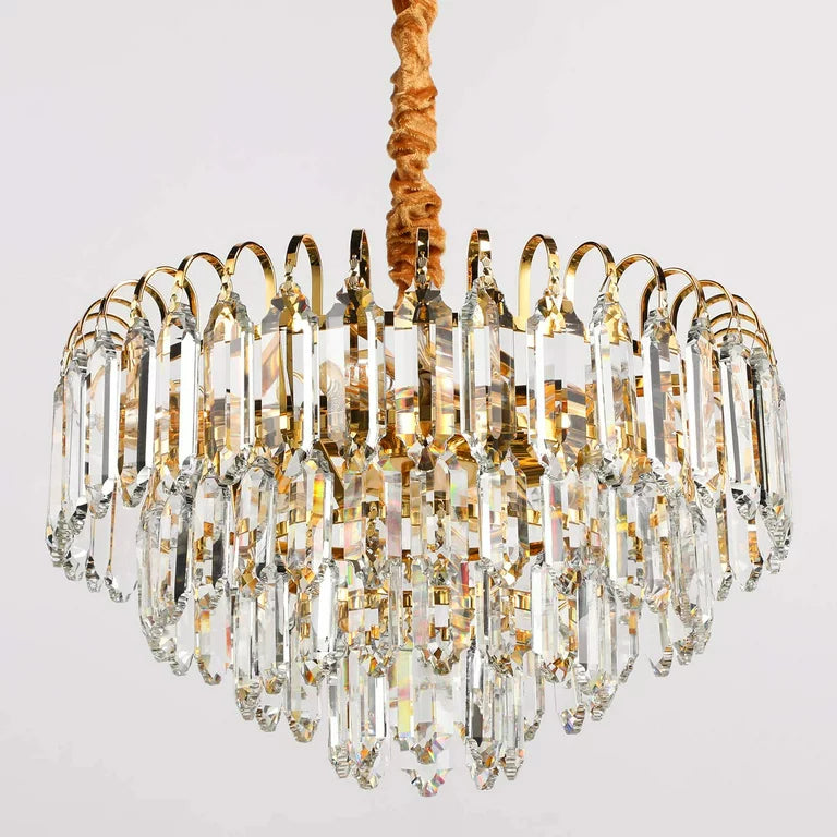 TieredGlamor 6-Lights Crystal Pendant Chandelier