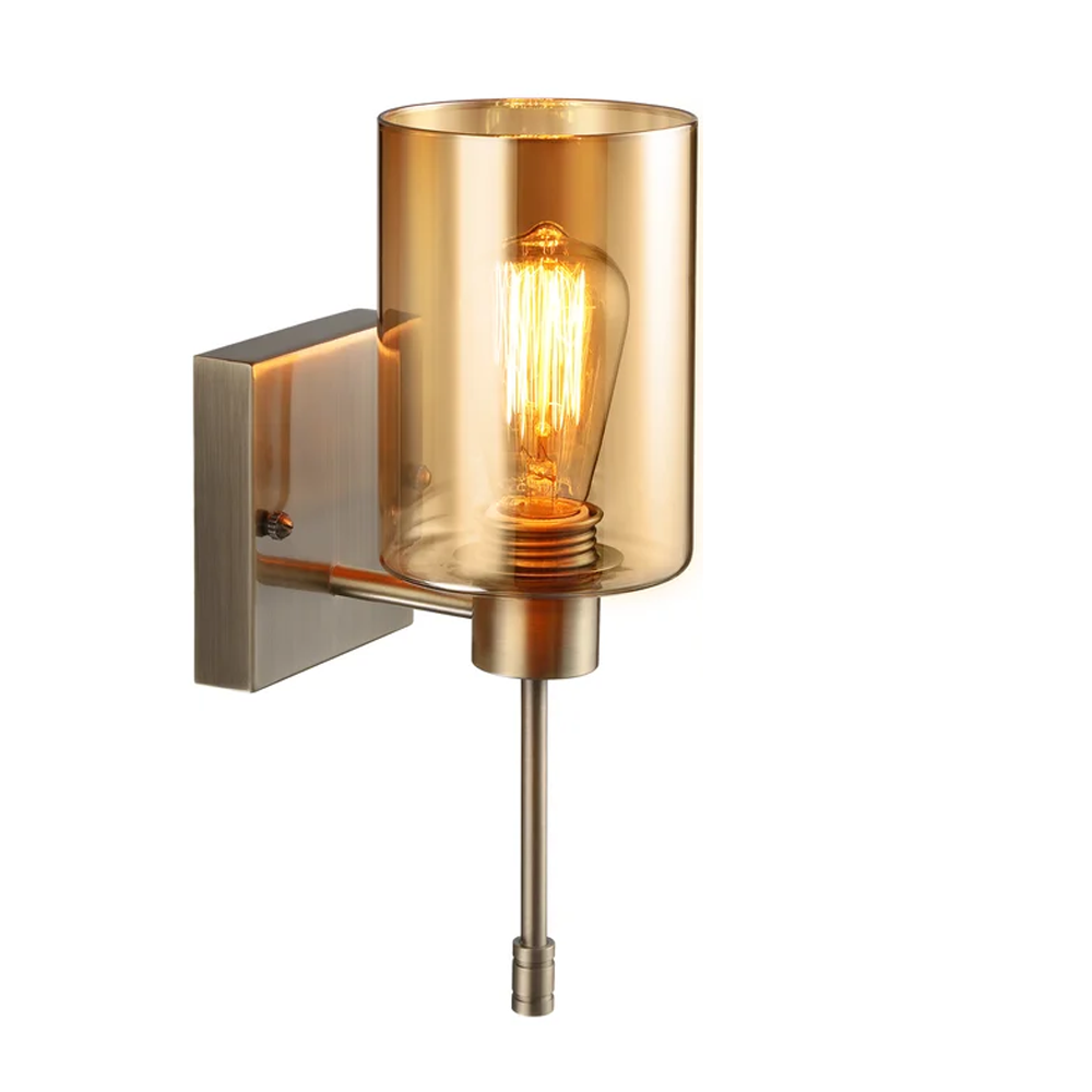 RetroRadiant Gold Brass Wall Beacons w/ Filament Bulbs - Pair