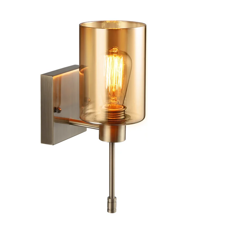 ESCENA RetroRadiant Gold Brass Wall Beacons - 40W 2700K Soft White with Filament Bulbs