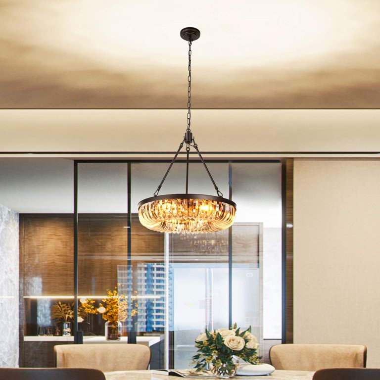 OShimmer Geometric 6-Lights Cystal Pendant Chandelier