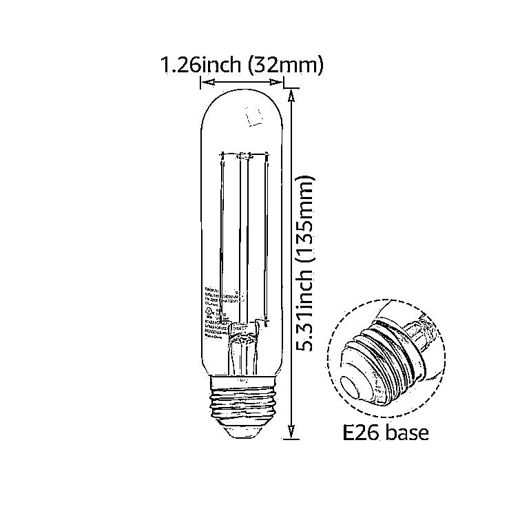 GoldenEra 4.5W T10 LED Vintage Bulbs- E26 Base - 2200K Amber Warm