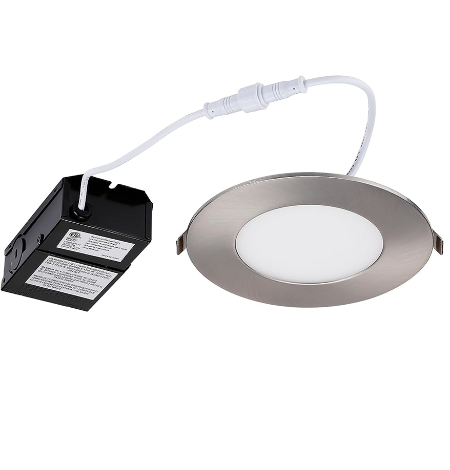 SlimPanel Colour 4" LED Ultra-thin Recessed Light - Satin Nickel - 10W - Single CCT