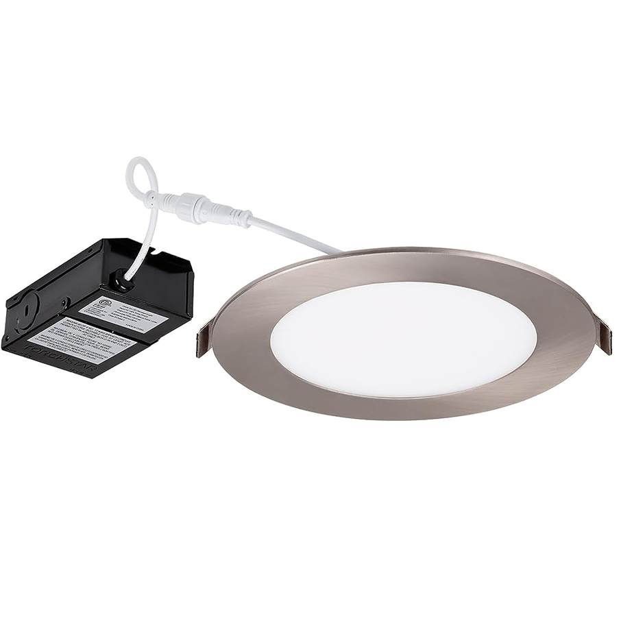 SlimPanel Colour 6" LED Ultra-thin Recessed Light - Satin Nickel - 13W - Single CCT
