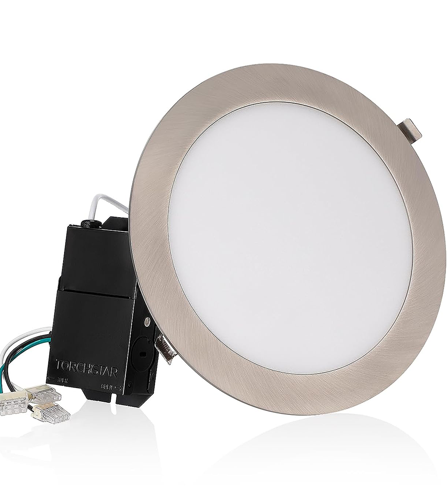 SlimPanel+ 8" Finished Ultra-thin Canless LED Recessed Light - SDL 18W Dimmable 1/2" Thick