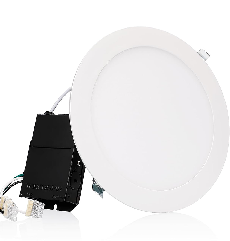 SlimPanel+ 8" Ultra-thin Canless LED Recessed Light - SDL 18W Dimmable 1/2" Thick