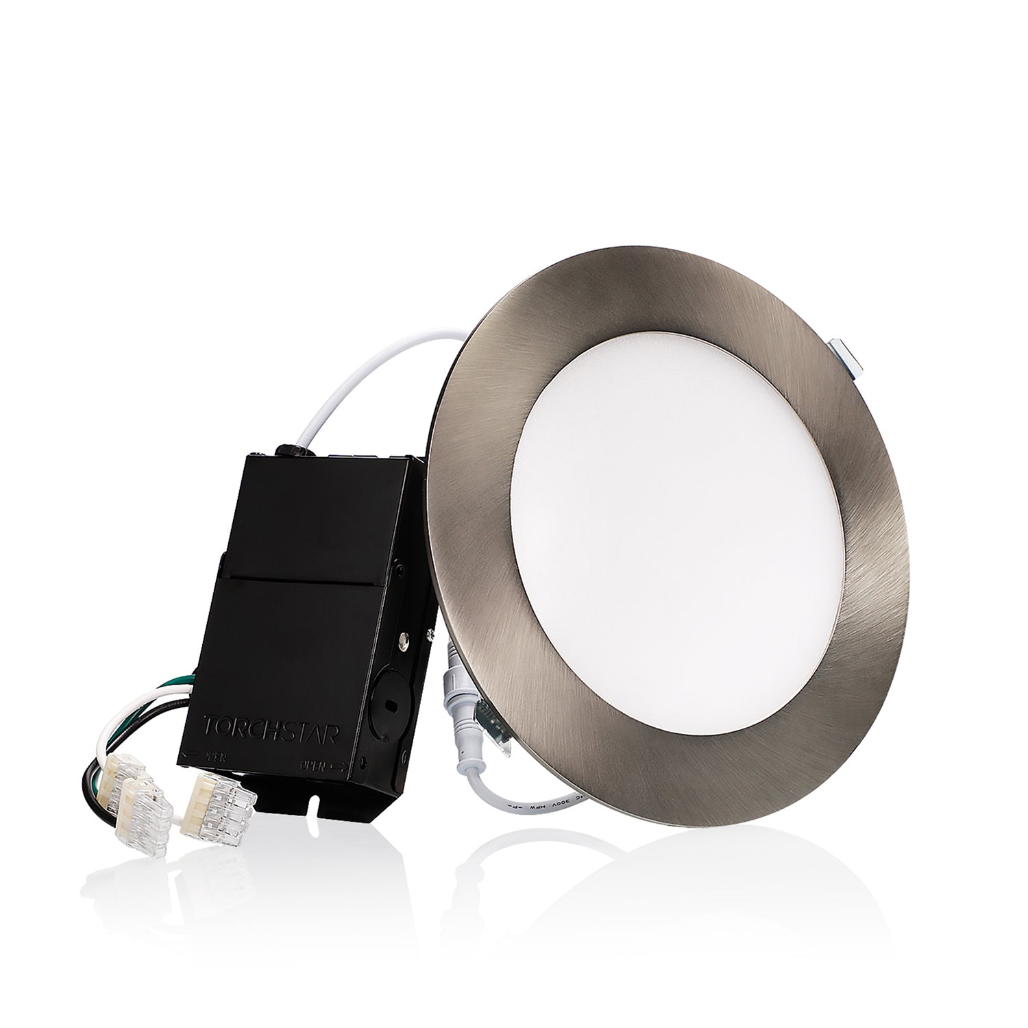 TORCHSTAR SlimPanel+ 6" Finished Ultra-thin Canless LED Recessed Light - SDL 13.5W Dimmable 1/2" Thick