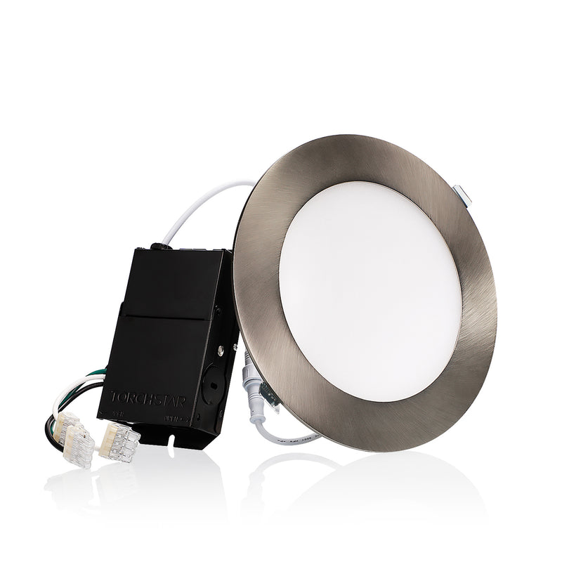 SlimPanel+ 6" Finished Ultra-thin Canless LED Recessed Light - SDL 13.5W Dimmable 1/2" Thick