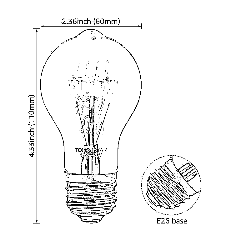 GoldenEra Classic 60W A19 Filament Vintage Bulbs - E26 Base - 2700K Soft White