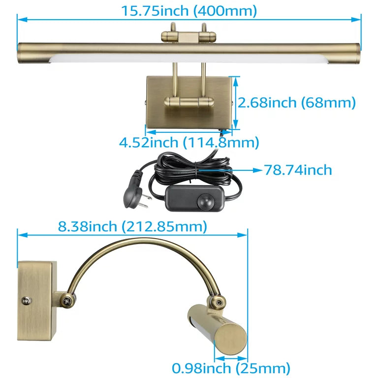 SignatureGlow Yellow Bronze Picture Lights - Arc Arm - Single CCT