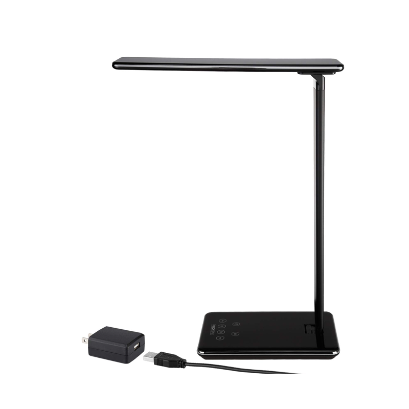 BendyLite LED Desk Lamp with USB Charging Feature - Piano Noir Black