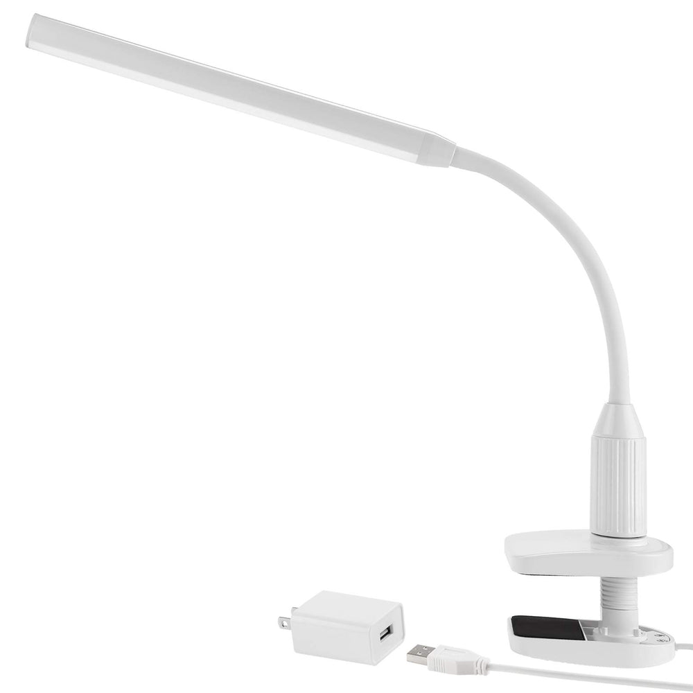 GripGlow Flex 5W LED Clamp Lamp w/ USB Power Supply - Milky White