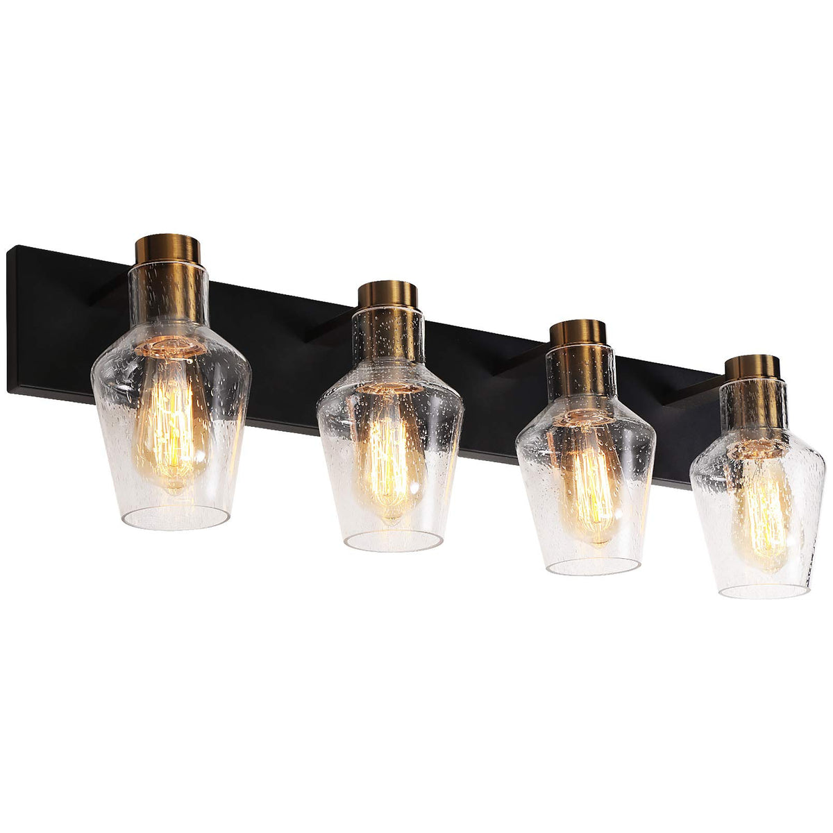 VintageVision Seedy Glass Quatro-heads Vanity Lights