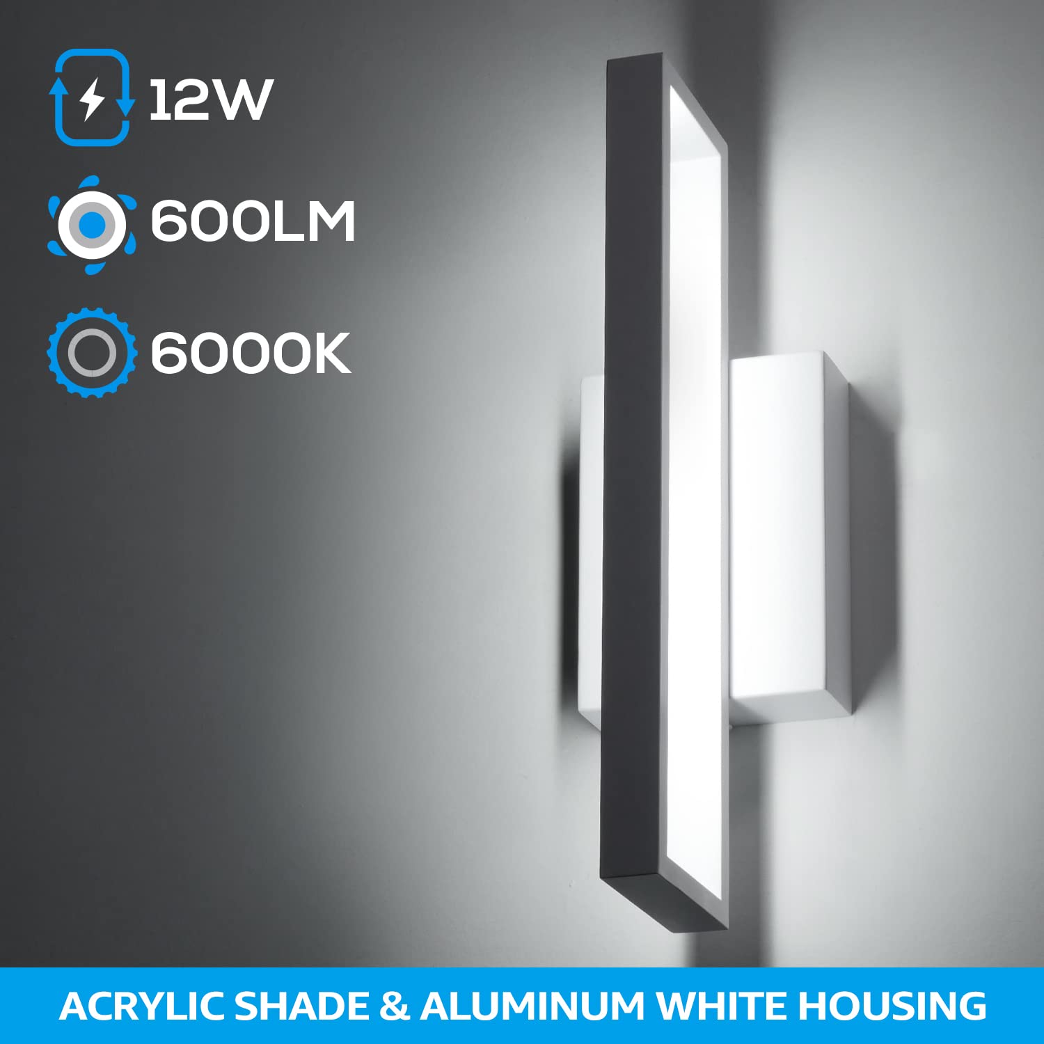 EchoLuxe Modern Touch Wall Sconce - Milky White