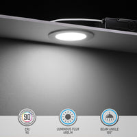 SlimPanel Colour 4" LED Ultra-thin Recessed Light - Milky White - 10W - Single CCT