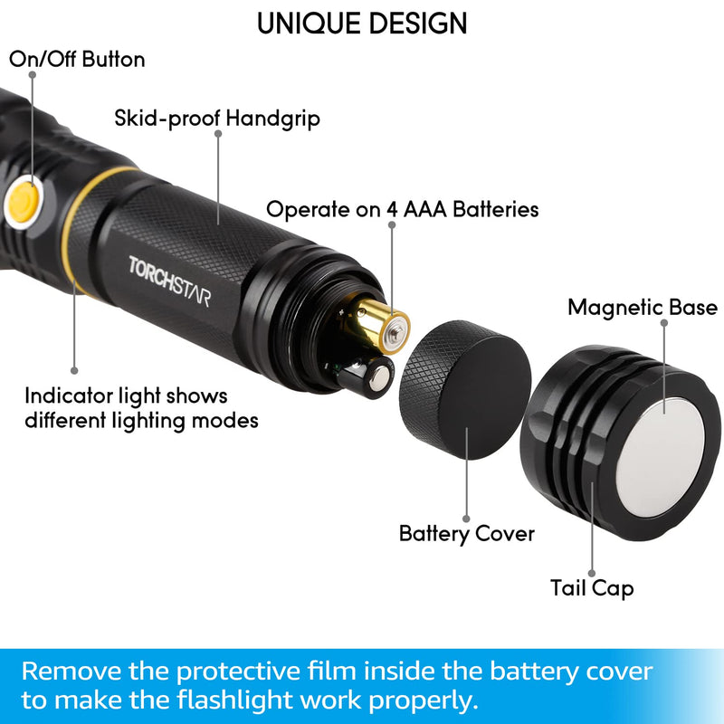 3-Modes LED Camping Flashlight w/ Free AAA Batteries