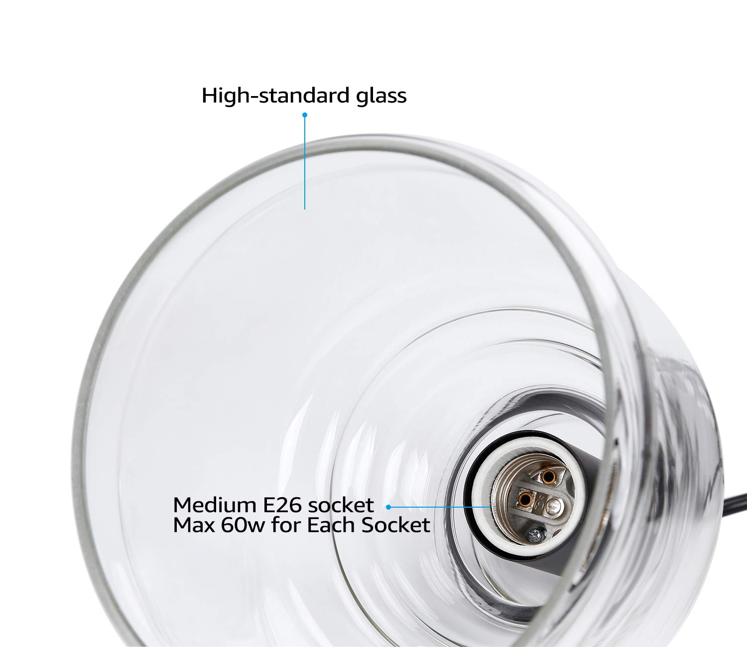 TripleAura 3-heads Glass Pendant - Classic Glass