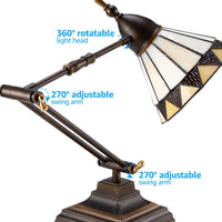 RainbowPebble Tiffany Table Lamp w/ Soft White G45 Bulbs