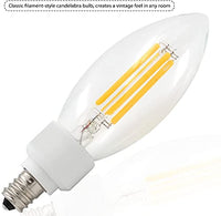 CrystalEra 4W C11 LED Chandelier Bulb - E12 Base - 2700K Soft White