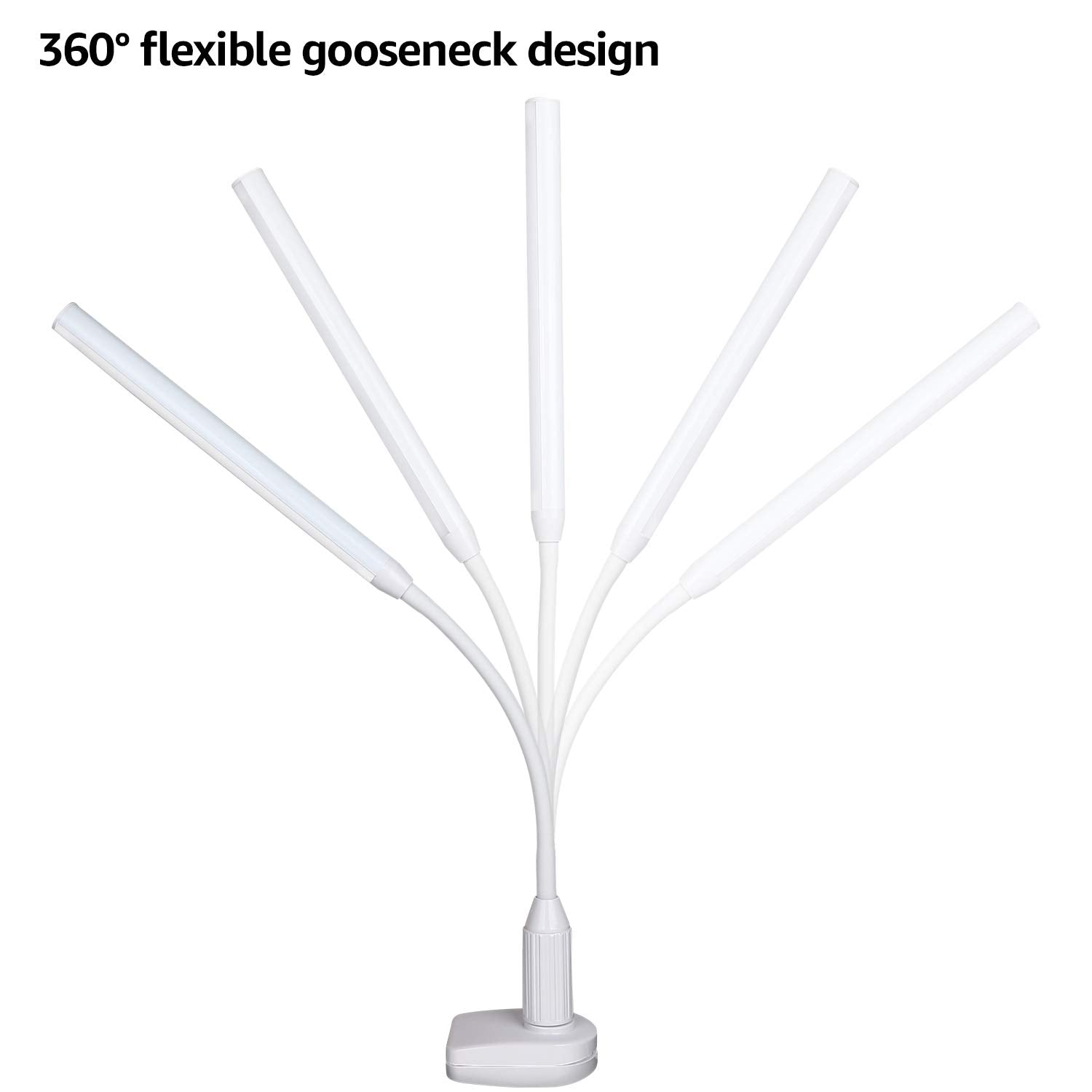 GripGlow Flex 5W LED Clamp Lamp w/ USB Power Supply - Milky White