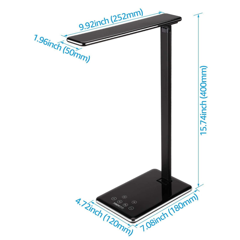 BendyLite LED Desk Lamp with USB Charging Feature - Piano Noir Black