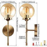 AntiqueAura Gold Brass Wall Beacon w/ Filament Bulbs