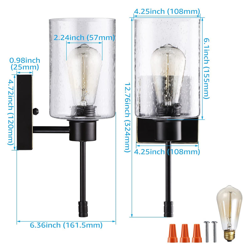 ESCENA RetroRadiant Noir Brass Wall Beacons - 40W Comes with ST58 Edison bulbs