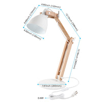 TimberFlex Walnut LED Swing Arm Desk Lamp - 5W Intergrated LED - Walnut & Matt White