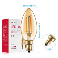GoldenEra 4.5W C11 LED Chandelier Bulb - E12 Base - 2200K Amber Warm