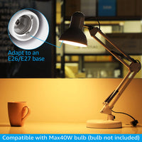 FlexiShade Retro Style Swing Arm Desk Lamp - E26 Base - Milky White