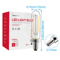 CrystalEra 4.5W T6 LED Vintage Bulbs - E12 Base - 2700K Soft White