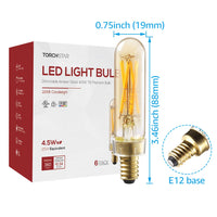 GoldenEra 4.5W T6 LED Vintage Bulbs - E12 Base - 2200K Amber Warm