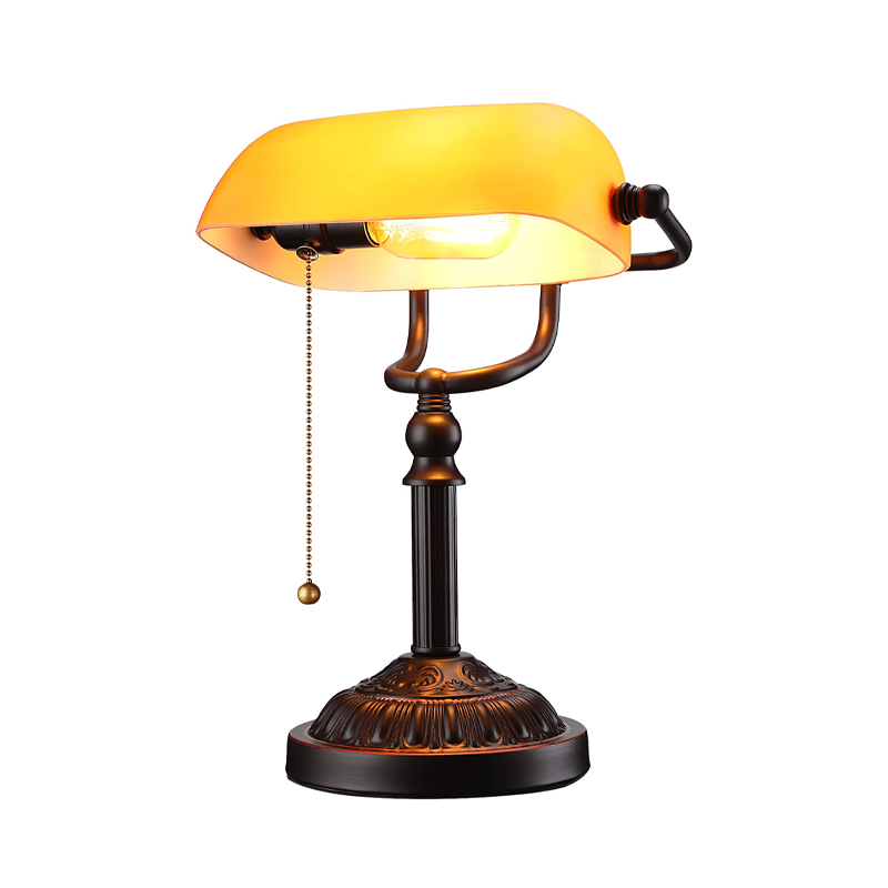 EraEclat Amber Banker's Lamp - E26 Base