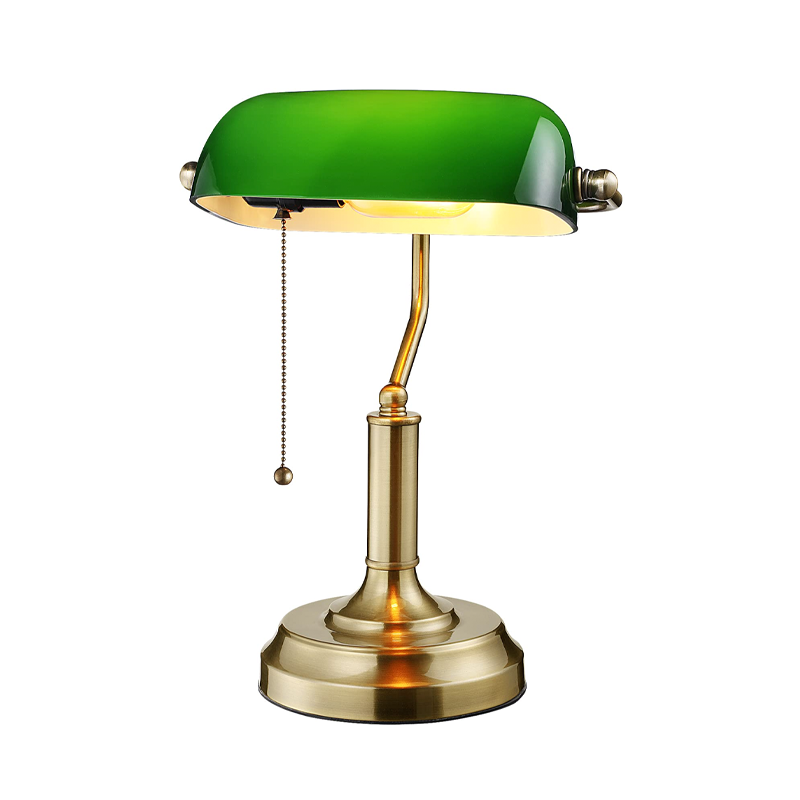 EraEclat Emerald Banker's Lamp - E26 Base