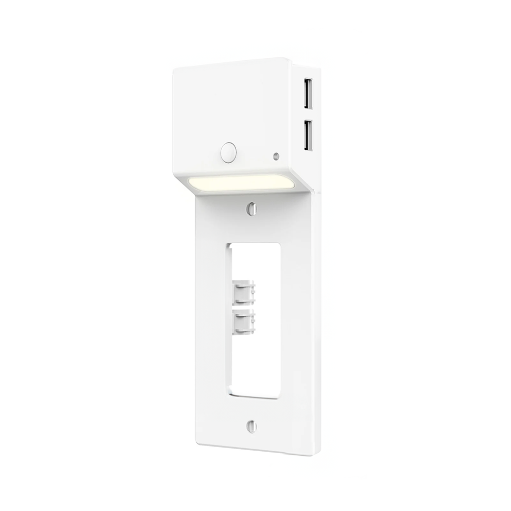 Easy-Install Outlet Phone Mount - 2 USB and Night Lights Included