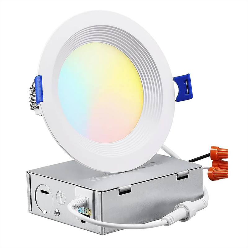 Baffedge 4" Low-profile Glare-free Canless LED Recessed Light - 10W Dimmable with Baffle Trim 1" Thick