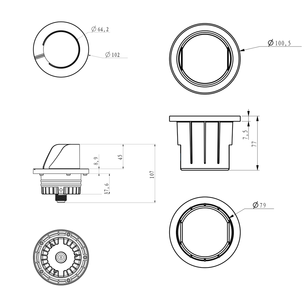 Shielded In-Grade Well Light - 3000K