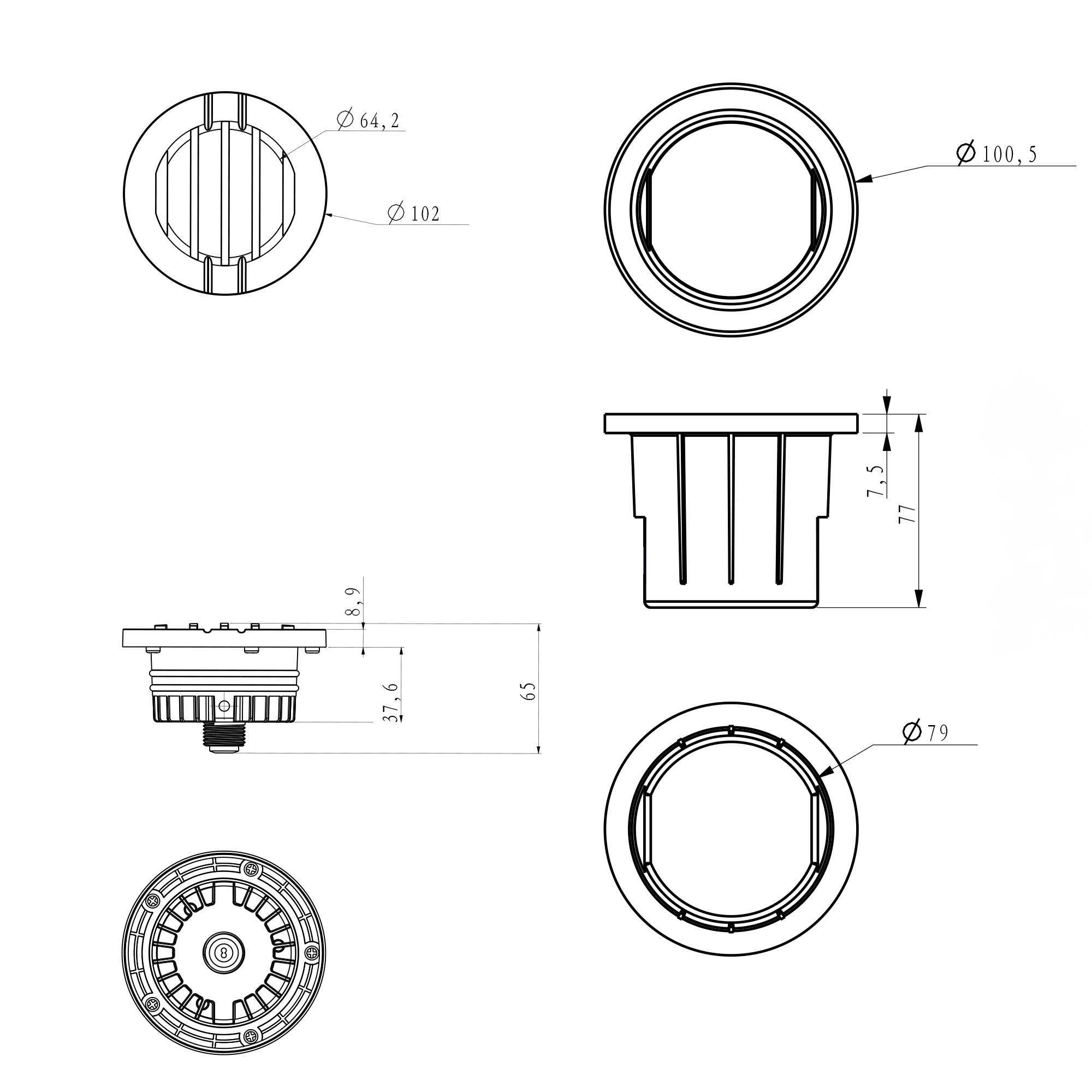 Grated In-Grade Well Light - 3000K