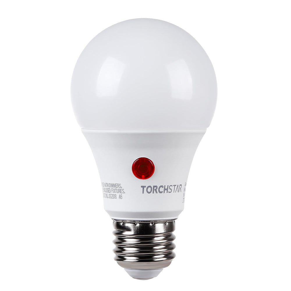 TORCHSTAR A19 LED Light Bulb - E26 Base - Dusk to Dawn Sensor - 2700K