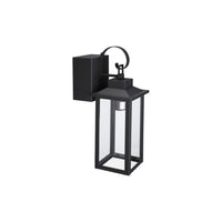 TORCHSTAR 16 Inch Four-Sided Glass Lantern Dusk to Dawn Outdoor Wall Light with GFCI - E26 Base - Black