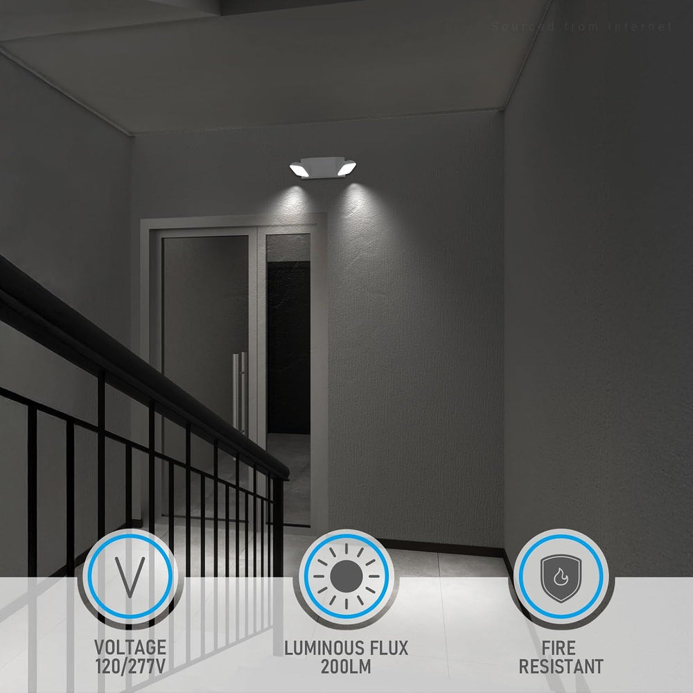 TORCHSTAR Adjustable Dual-Head LED Emergency Light with Battery Backup - 2W - White