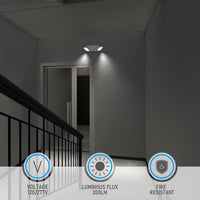 TORCHSTAR Adjustable Dual-Head LED Emergency Light with Battery Backup - 2W - White