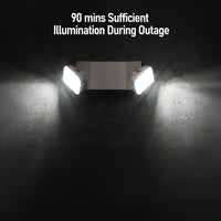 TORCHSTAR Adjustable Dual-Head LED Emergency Light with Battery Backup - 2W - White
