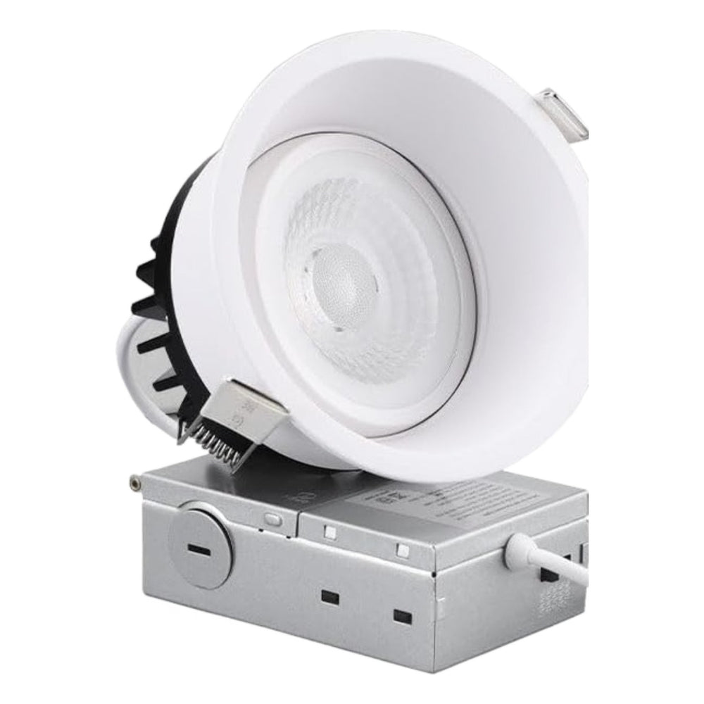 TORCHSTAR 4-Inch Adjustable Narrow-Trim LED Recessed Light with J-Box - 14W - 5CCT White